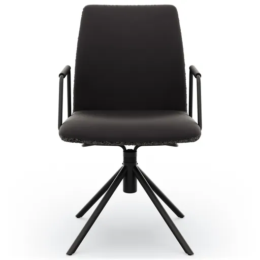 Armlehnstuhl Sedana - drehbar, Stoff, Dunkelgrau