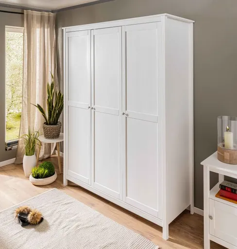 Drehtürenschrank - B ca. 155 cm, Weiß