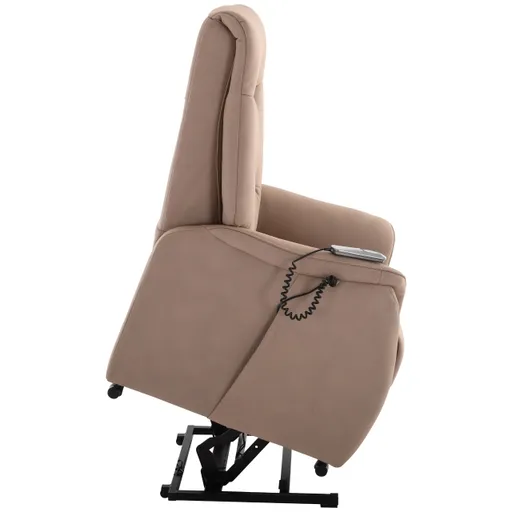 TV-Sessel MAILO - Aufstehhilfe, Relaxfunktion, Stoff, Grau-Beige