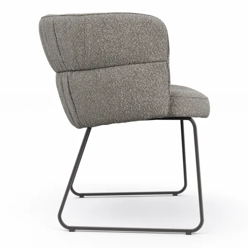 Armlehnstuhl Milana - Stoff, Grau