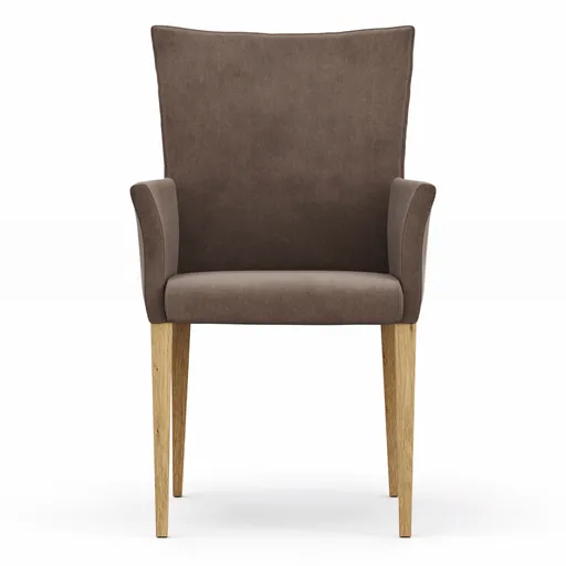 Armlehnstuhl Florea - Stoff, Dunkelbraun