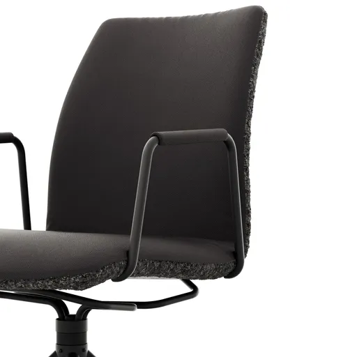 Armlehnstuhl Sedana - drehbar, Stoff, Dunkelgrau