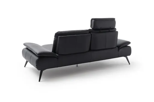 Sofa Collina - 2,5-Sitzer, Leder, Schwarz