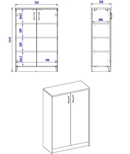 Kommode - B ca. 74 cm, Sonoma Eiche Nachbildung
