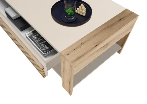 Couchtisch - LB ca. 108x60 cm, Evoke Eiche Nachbildung, Kaschmir