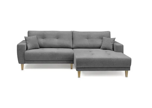 Ecksofa - 3-Sitzer, Ecke rechts inkl. elektrische Sitztiefenverstellung, Stoff, Grau