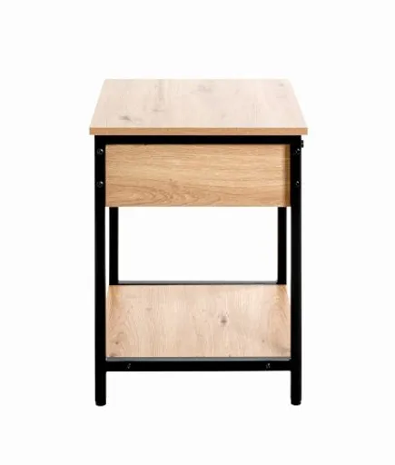 Beistelltisch - B/H/T ca. 40x55x40 cm, Eiche Nachbildung, Schwarz