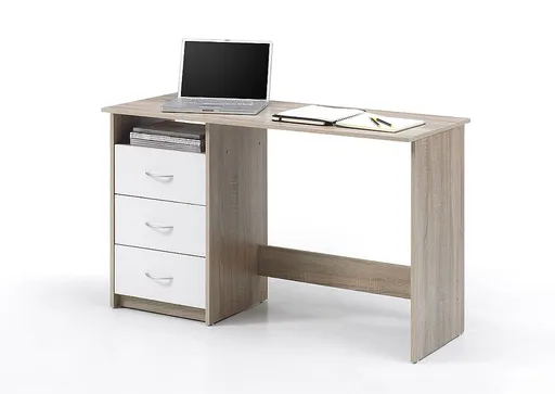 Schreibtisch- LB ca. 120x50 cm, Eiche Dekor, Weiß
