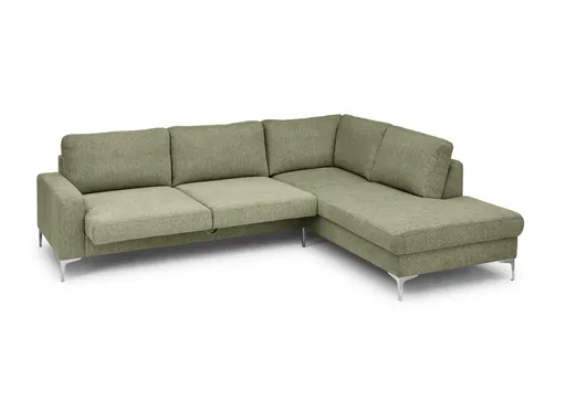 Ecksofa CALM 2.0 - 2,5-Sitzer mit Ecke rechts, Schlaffunktion mit Bettkasten, Stoff, Dunkelgrün