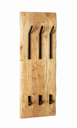 Wandgarderobe - B ca. 36 cm, Akazie, Schwarz