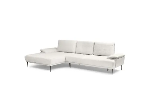 Ecksofa ENRIK - Ecke links, 2,5-Sitzer inkl. Sitztiefenverstellungen, Stoff, Hellgrau