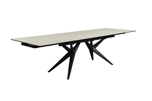 Esstisch MICHELA - ausziehbar, LB ca. 180x95 cm, Glaskeramik, Travertin farbig