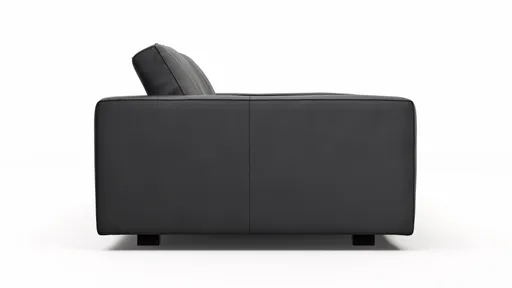 Sofa Aprino 2 - 3,5-Sitzer XL, Dickleder, Schwarz , Armlehne Block schmal