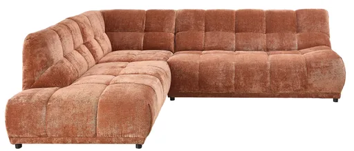 Ecksofa - Ecke links mit 3-Sitzer, Stoff, Rost