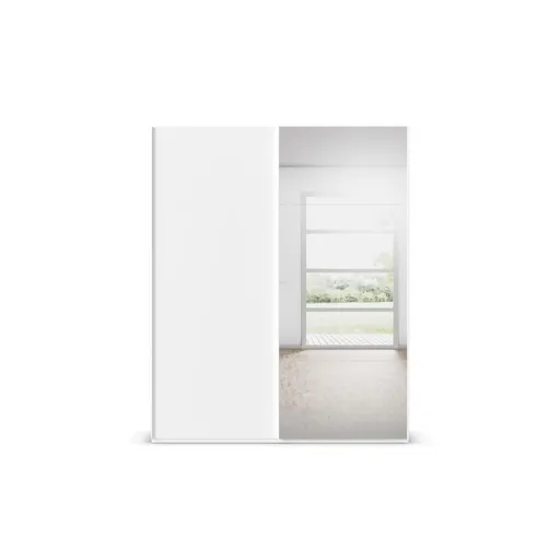 Schwebetürenschrank ROVERO- B ca. 181 cm, Weiß, Spiegel
