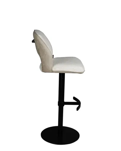 Barhocker MAILE - drehbar, höhenverstellbar, Stoff, Creme