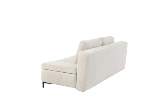 Sofa JEREMO - 2-Sitzer inkl. Schlaffunktion und Armlehnen verstellbar, Stoff, Beige