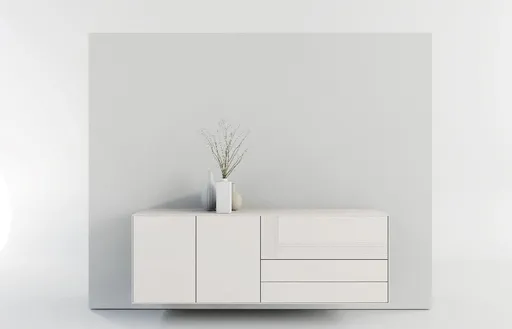 Sideboard Colore - B ca. 200 cm, Lack, Weiß
