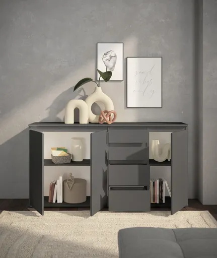 Kommode - B ca. 160 cm, Anthrazit