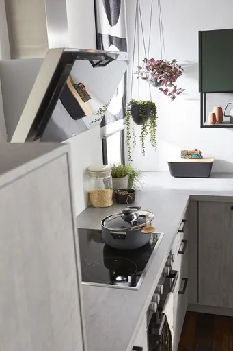 Winkelküche 52.210 GL 2 521,Beton Nebelgrau Nachbildung