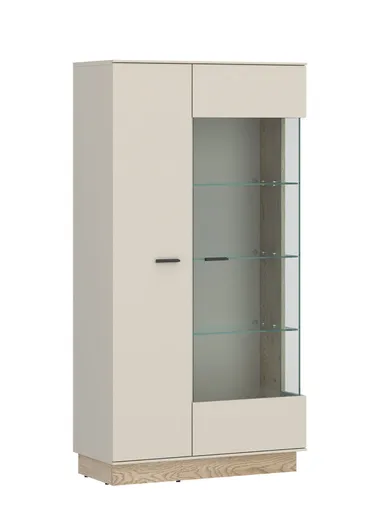 Vitrine - B ca. 75 cm, Kaschmir, Cremona Eiche Torro Nachbildung