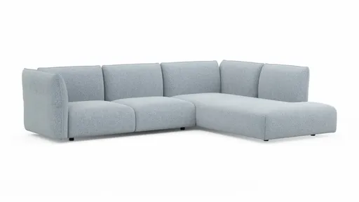 Ecksofa Motone - 2,5-Sitzer mit Ecke rechts, Stoff, Hellblau