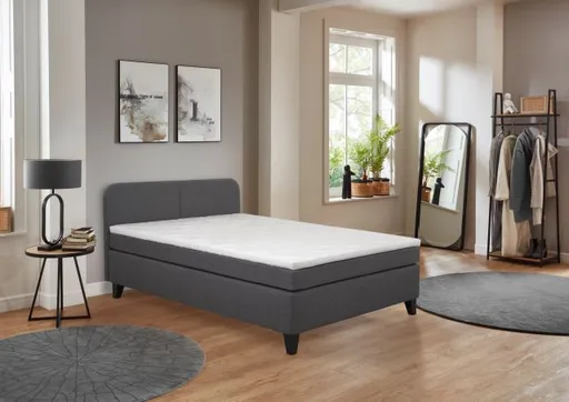 Boxspringbett- Liegefläche ca. 140x200 cm, Stoff, Anthrazit
