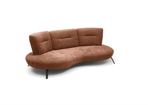 Nierensofa PACEY - 3-Sitzer, Stoff, Rost