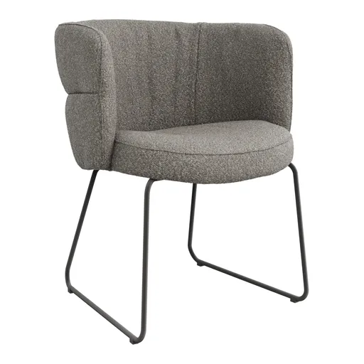 Armlehnstuhl Milana - Stoff, Grau