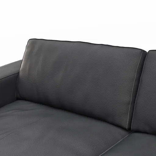 Sofa Aprino 1 - 3,5-Sitzer XXL, Dickleder, Schwarz, Armlehne Block breit