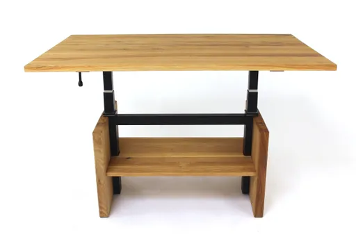 Couchtisch - höhenverstellbar, LB ca. 105x65 cm, Eiche massiv