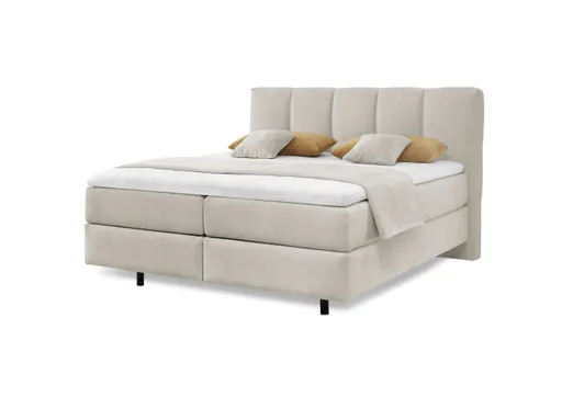 Boxspringbett - Liegefläche ca. 180x200 cm, Stoff, Grau