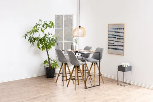 Bartisch - LB ca. 120x60 cm, Wildeiche Nachbildung, Schwarz
