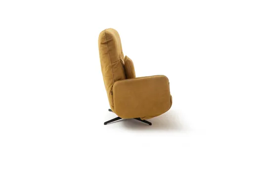 Loungesessel Lovere - Leder, Curry, Armlehne links