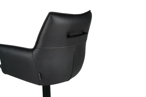 Barhocker MAKANA - drehbar, höhenverstellbar, Stoff, Schwarz