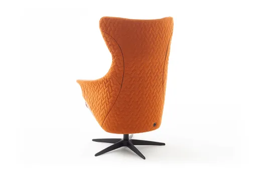 Relaxseessel Follina - Relaxfunktion (motorisch), Leder, Stoff, Cognac