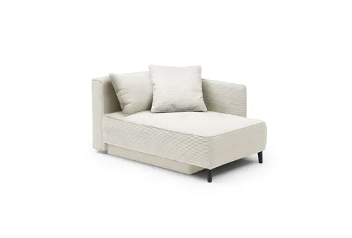 Recamiere - inkl. Schlaffunktion mit Bettkasten, Stoff, Beige