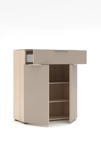 Schuhschrank - B ca. 80 cm, Riva Eiche Nachbildung, Kaschmir