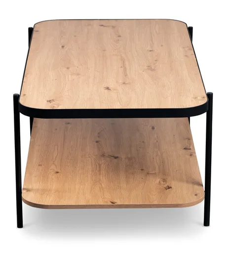 Couchtisch - LB ca. 120x64 cm, Artisan Eiche Nachbildung, Schwarz