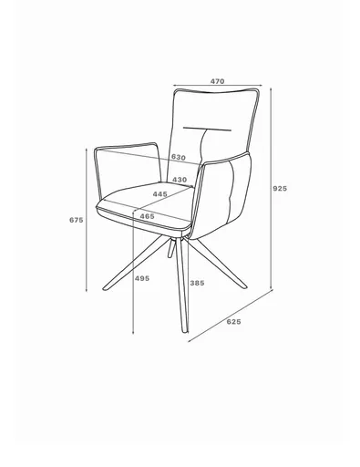 Armlehnstuhl MARCIA - drehbar, Stoff, Grau