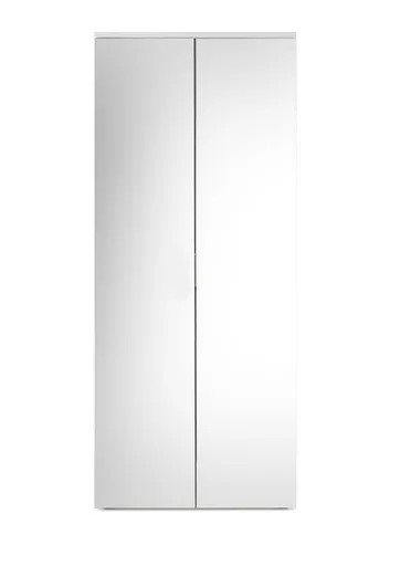 Schuhschrank - B ca. 80 cm, Weiß, Spiegel