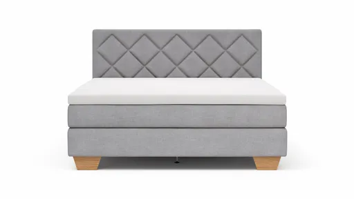 Boxspringbett Taja - Liegefläche ca. 180x200 cm, Stoff, Grau