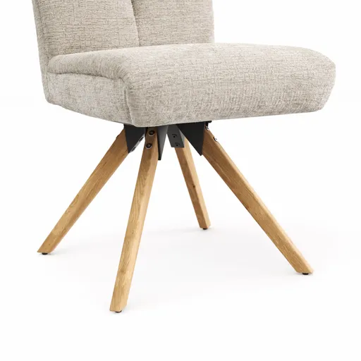 Stuhl Evania - Dreh und Relax-Funktion, niedriger Rücken, Stoff, Ecru