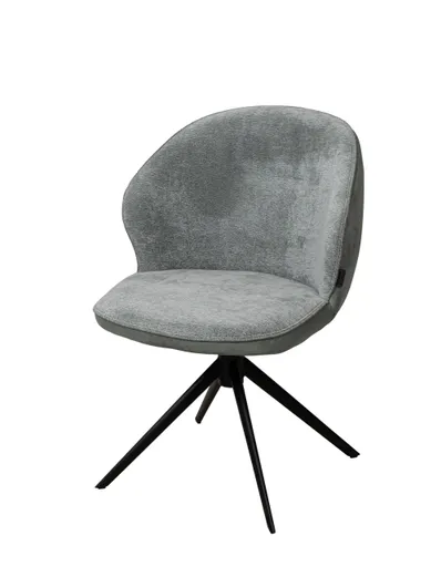 Stuhl MERRITH - drehbar, Stoff, Graublau