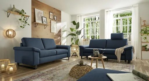 Sofa CALM PLUS 2.0 - 3-Sitzer, Relaxfunktion teilmotorisch, Stoff, Dunkelblau
