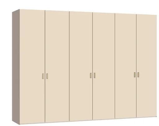 Drehtürenschrank JOIN IT- B ca. 303 cm,  Nougat, Glas, Creme