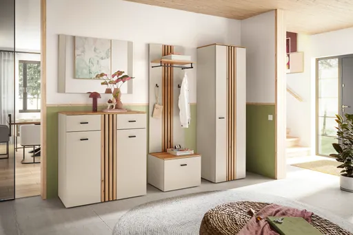 Garderobenschrank - B ca. 60 cm, Kaschmir, Evoke Eiche Nachbildung