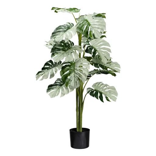 Deko-Monstera - HØ ca. 15x13 cm, Grün/Weiß