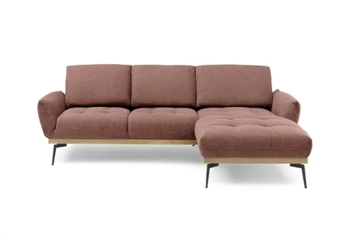 Ecksofa EDDIE - 2-Sitzer, Ecke rechts inkl. Rückenverstellungen, Stoff, Koralle