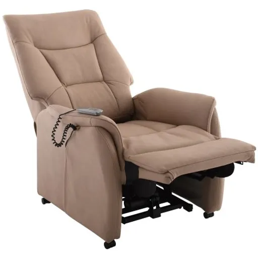 TV-Sessel - Aufstehhilfe, Relaxfunktion, Stoff, Grau-Beige